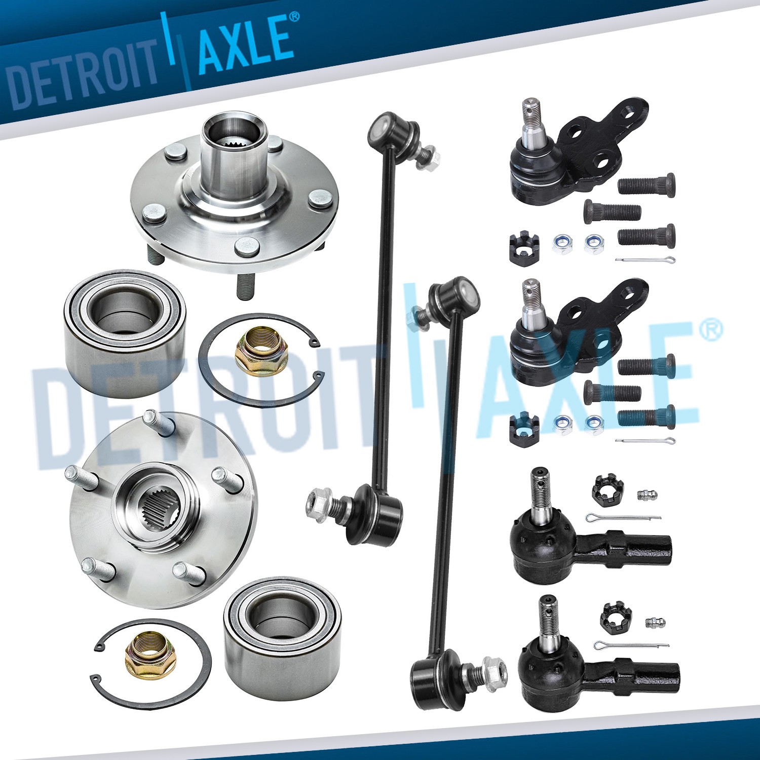 8pc Front Wheel Bearing Suspension Kit for Lexus RX300 Toyota Camry Solara 4-Cyl
