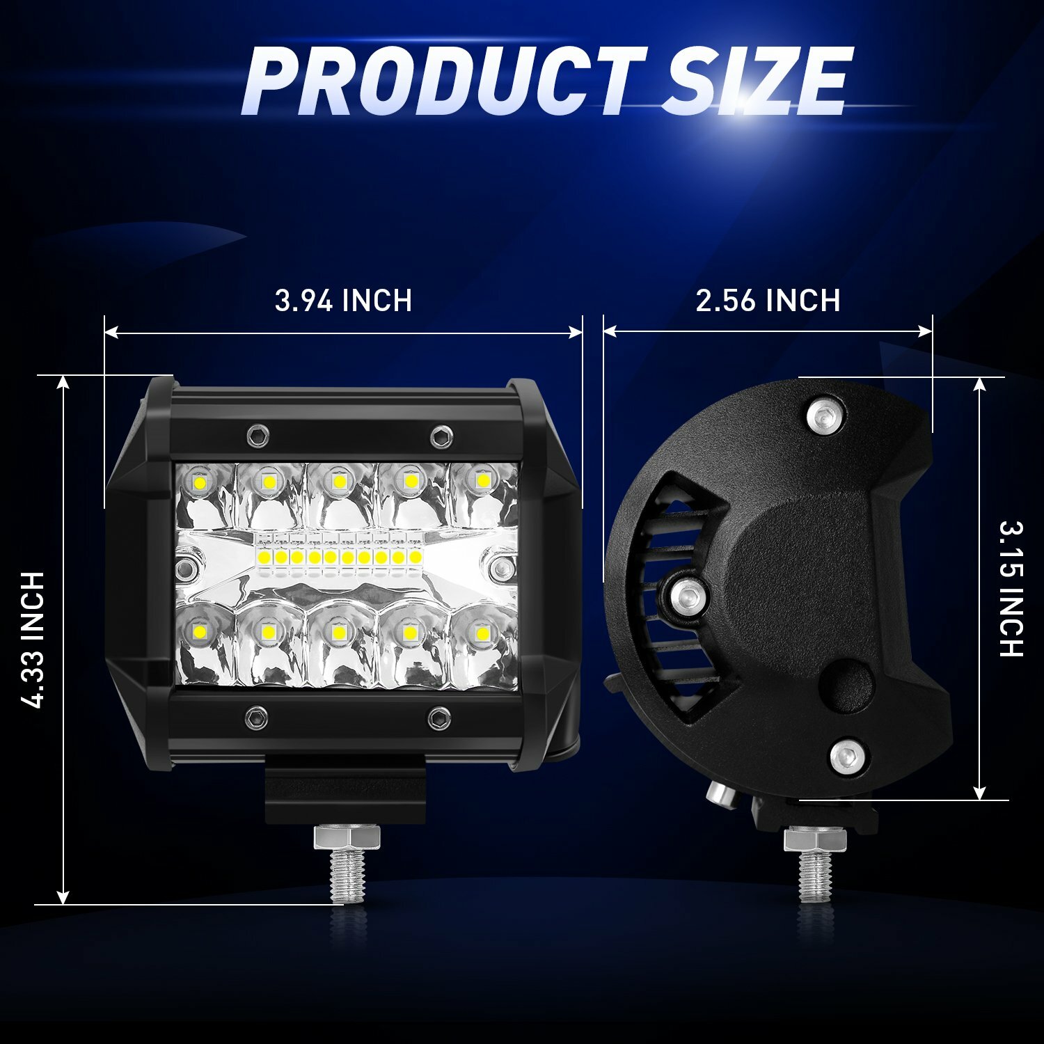 Tow Hitch Mount Bracket 4'' LED Work Light Pods Off Road Driving Backup Reverse