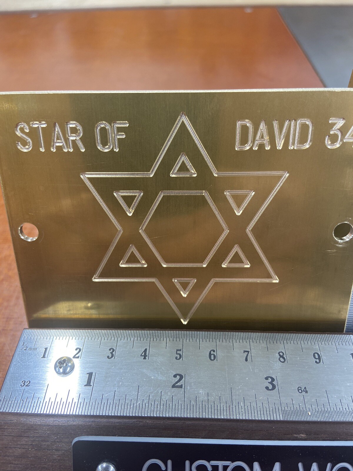 STAR OF DAVID BRASS MASTER PLATE FOR NEW HERMES ENGRAVER FONT TRAY JEWISH SYMBOL