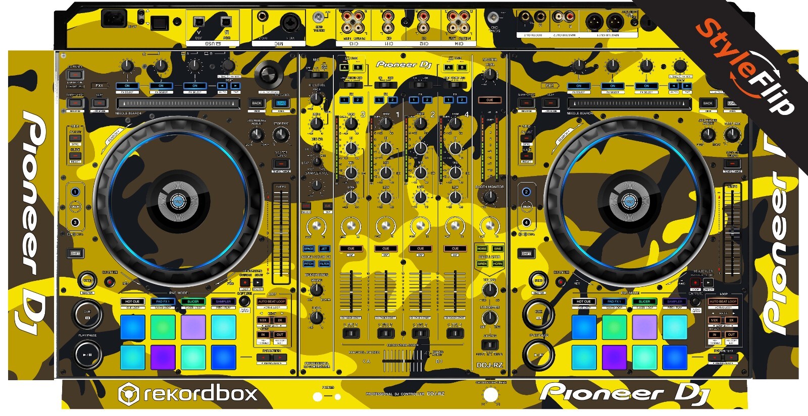 Pioneer DDJ-RZ | Yellow Camo | Protective Decal | StyleFlip Skins