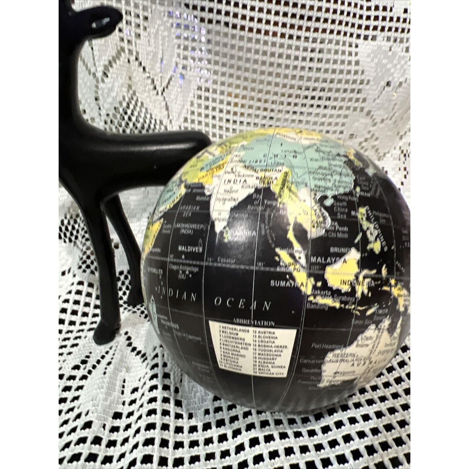 Small World Map 5“ Diameter, Table Top, Coffee Table Conversational Piece.