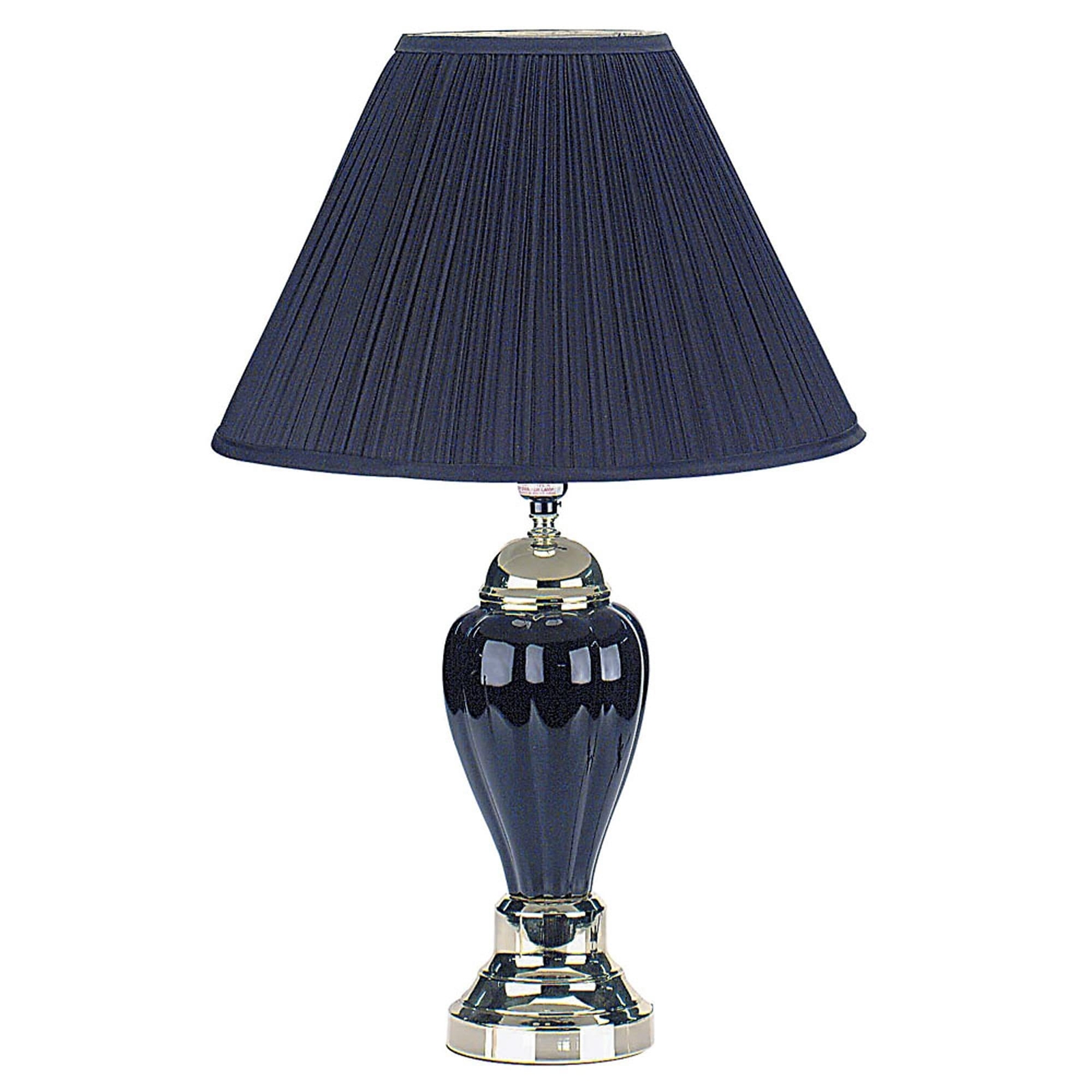 27 Black and Gold Ceramic Urn Table Lamp With Black Empire Shade