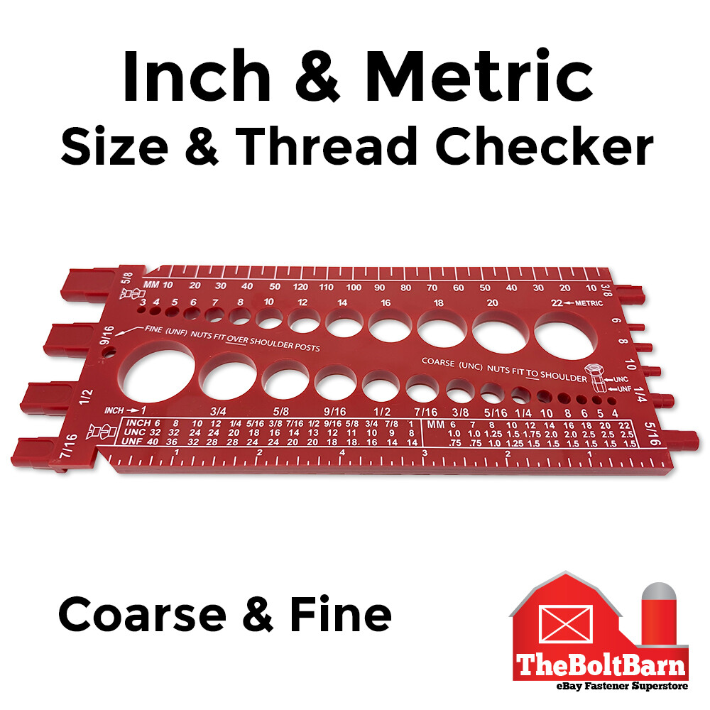Screw Bolt Nut Thread Measure Gauge Size Checker ( Inch Standard & Metric)