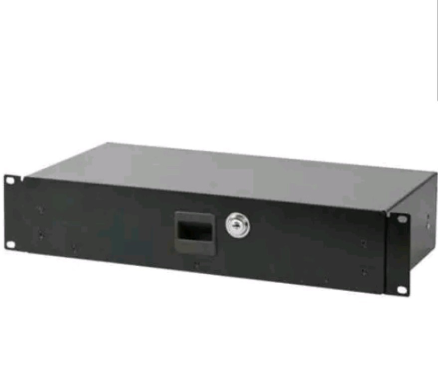 MCM Custom Audio 2U Black Rack Drawer with Lock - Shallow