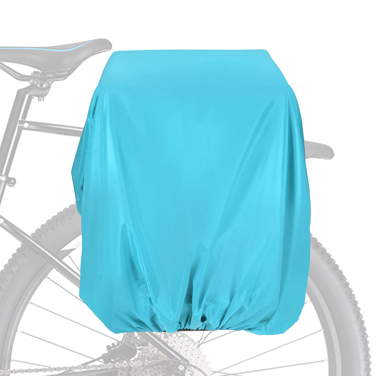 80L Bicycle Rear Rack Rain Cover Waterproof Bike Rain Cover, M, Lake Blue