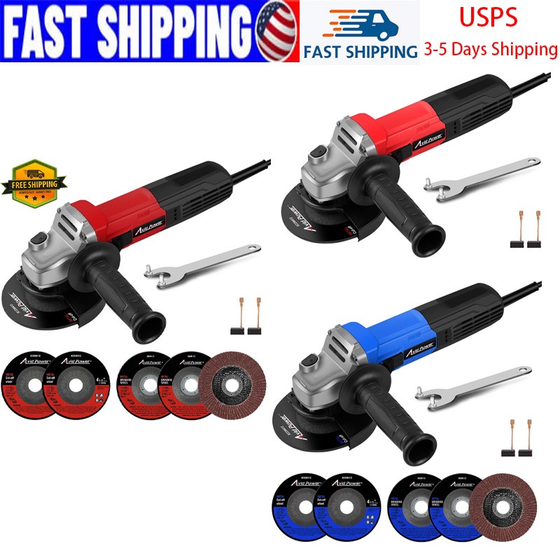 4.5In Angle Grinder 12000RPM Cutting Grinding Polisher Complete Power Tool Set