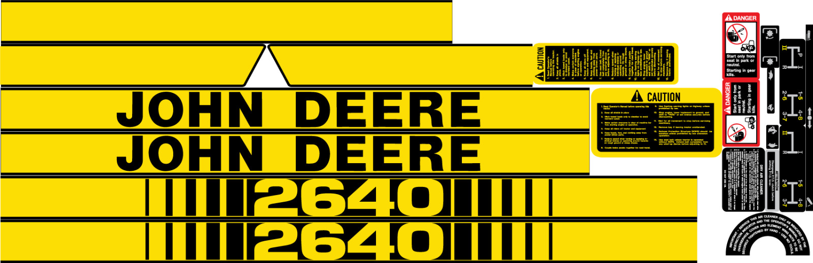 2640 John Deere Late Model Tiger Stripe Decal Set