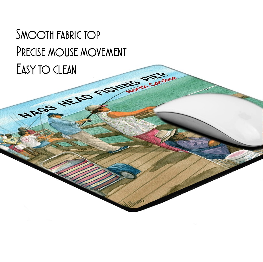 North Carolina Fishing Piers Coastal Design Design Desk Mouse Pad