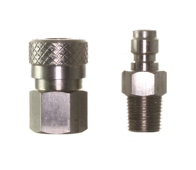 PAINTBALL HOSE CO2 REMOTE QUICK DISCONNECT 1/8 NPT STAINLESS STEEL SS FITTING