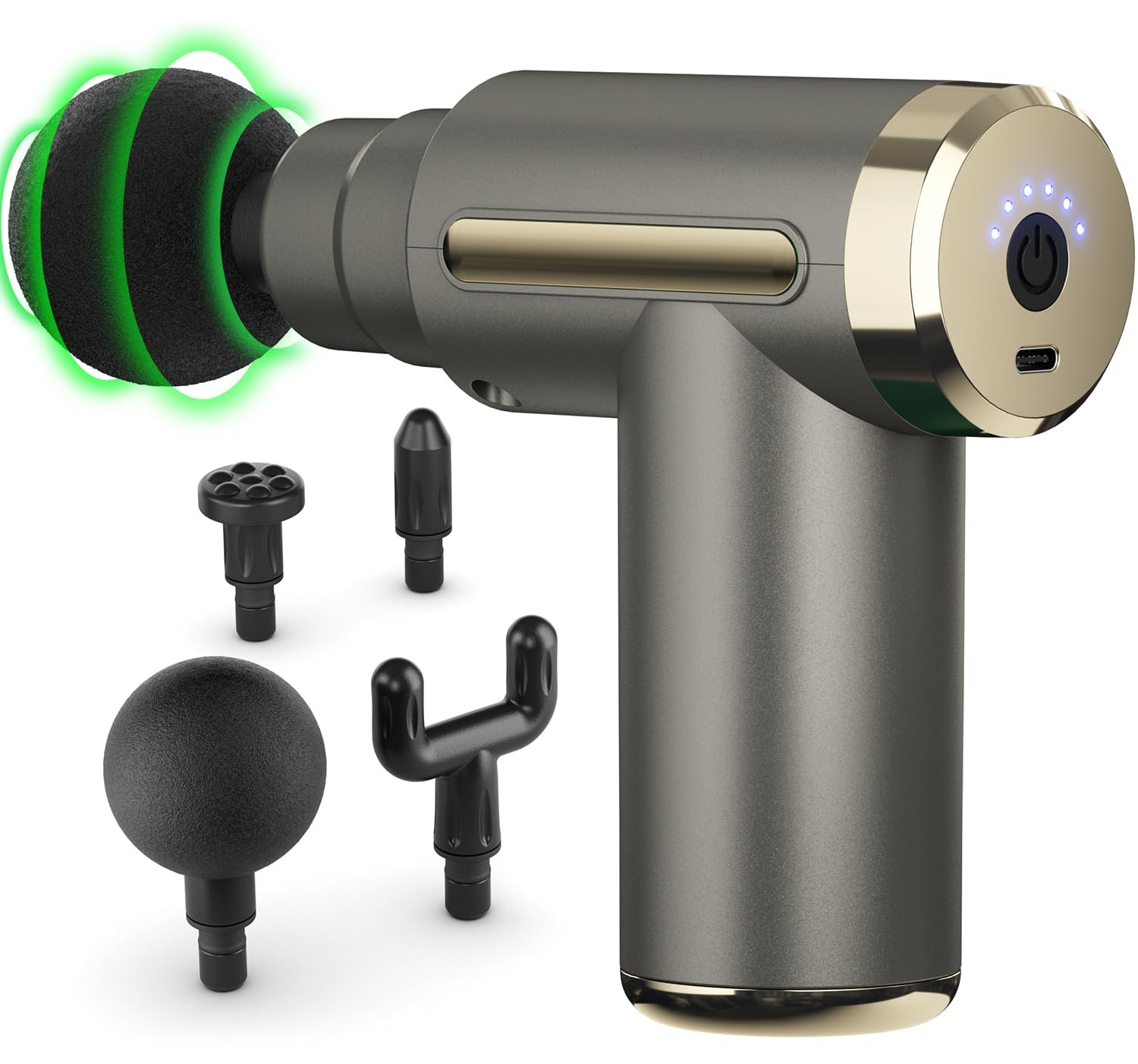 cotsoco Massage Gun Deep Tissue for Pain Relief with 4 Greysilver