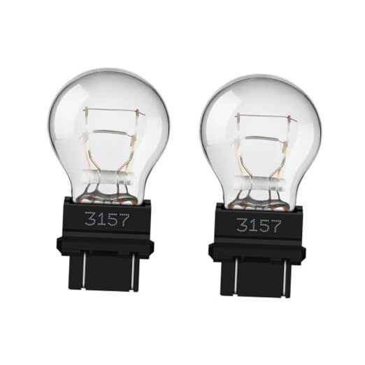 2 Pack 3157 Tail Light Bulb, 12V 3000K/P27-7W Brake Light Bulb, Replacement