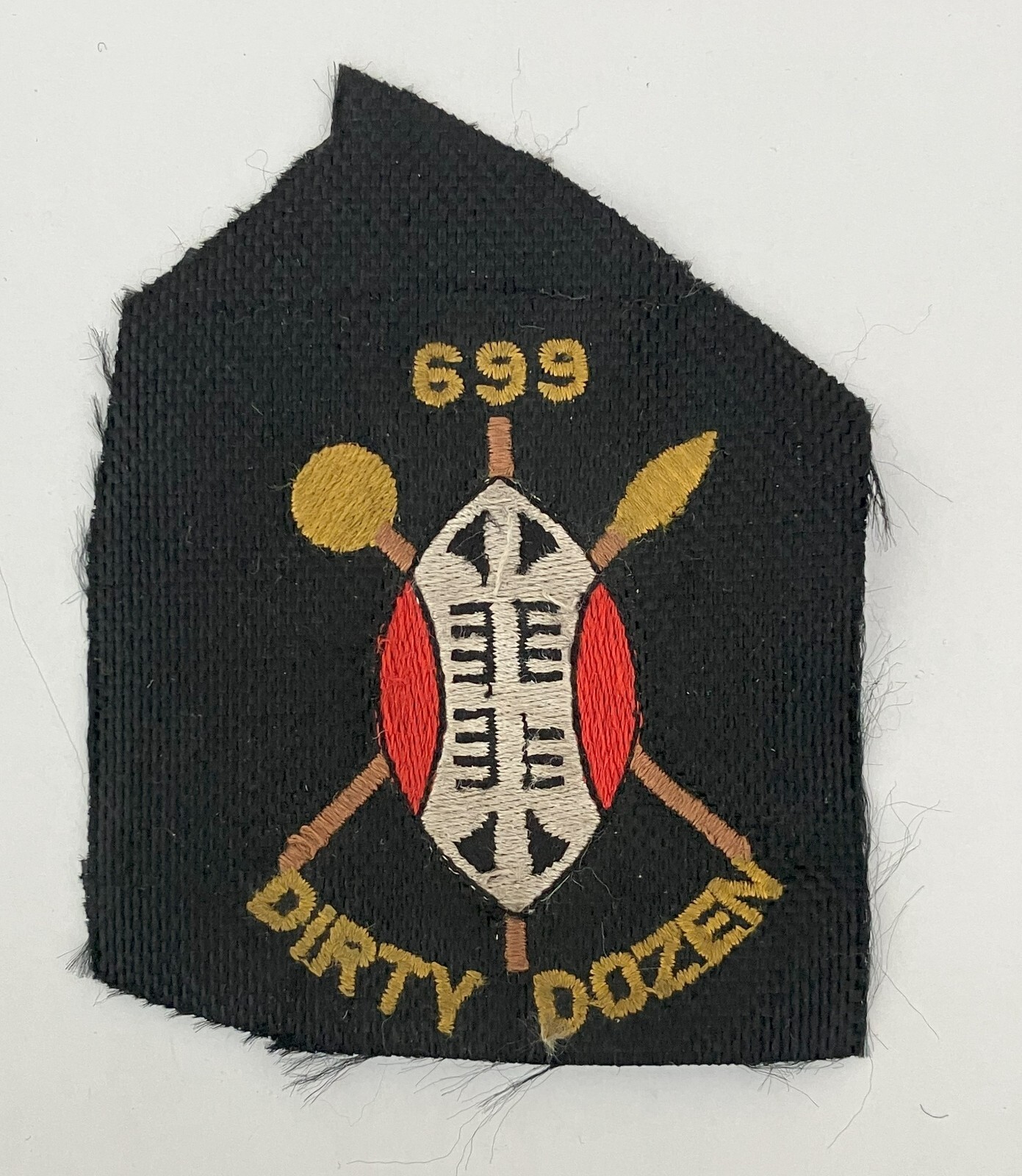 699 Dirty Dozen patch with Zulu style shield and weapons
