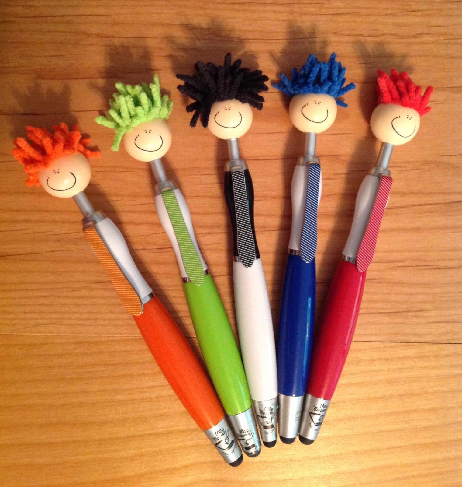 MOP TOPPER™ QTY 5 STYLUS PENS -MICROFIBER SCREEN/iPAD CLEANER FOR COMPUTERS