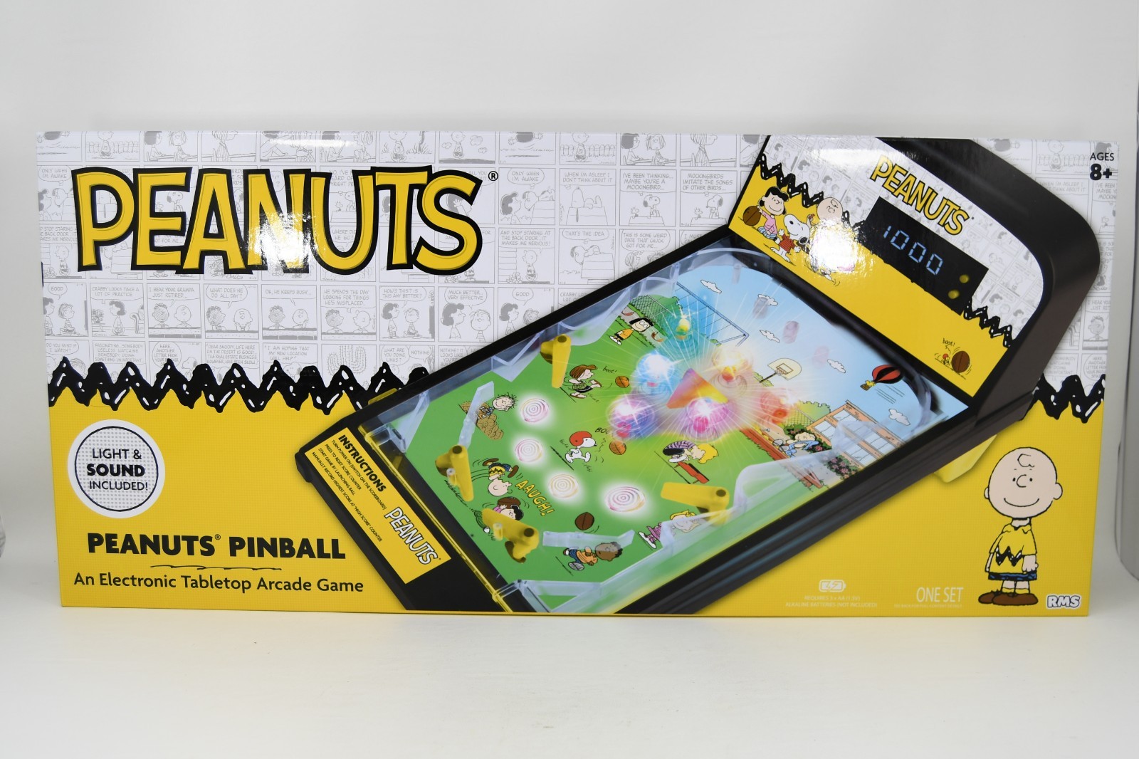 Peanuts Snoopy Electronic Tabletop Arcade Game Pinball Machine Lights Sound NIB
