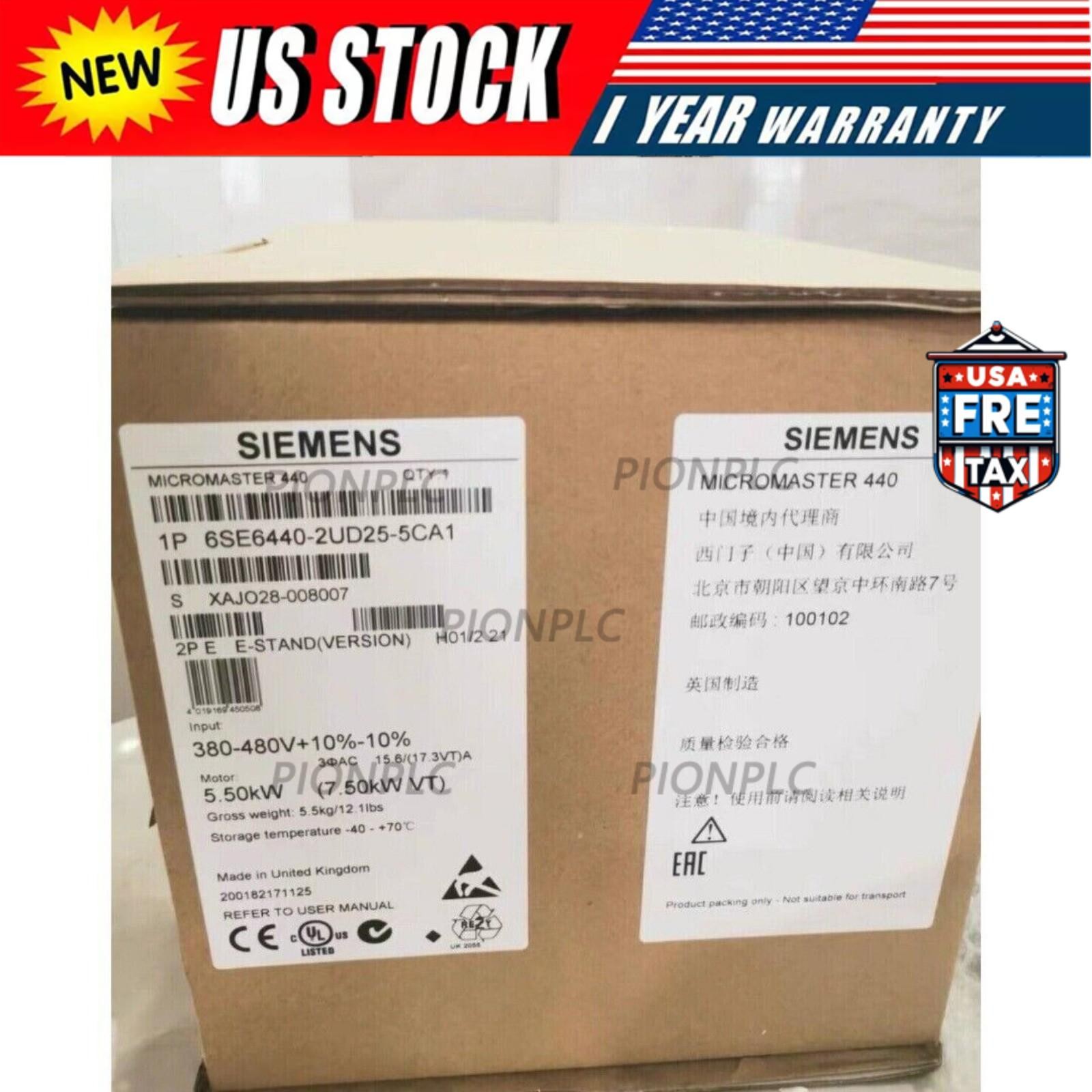 New Siemens 6SE6440-2UD25-5CA1 6SE64402UD255CA1 MICROMASTER440 without filter