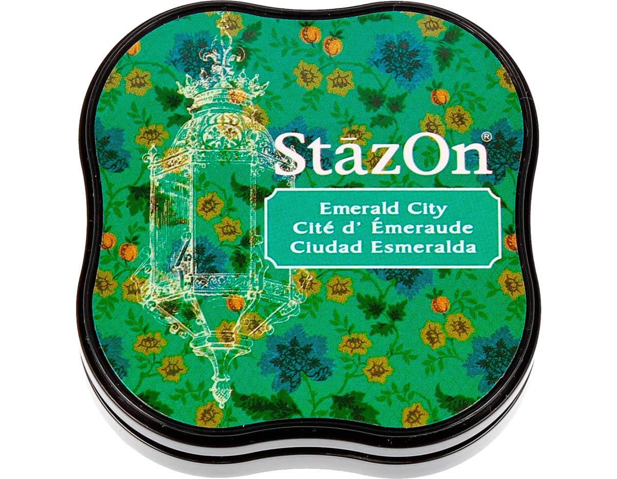 StazOn Midi Multi-Surface Ink Pad Emerald City Color 5.8 x 5.8 x 2.1 cm