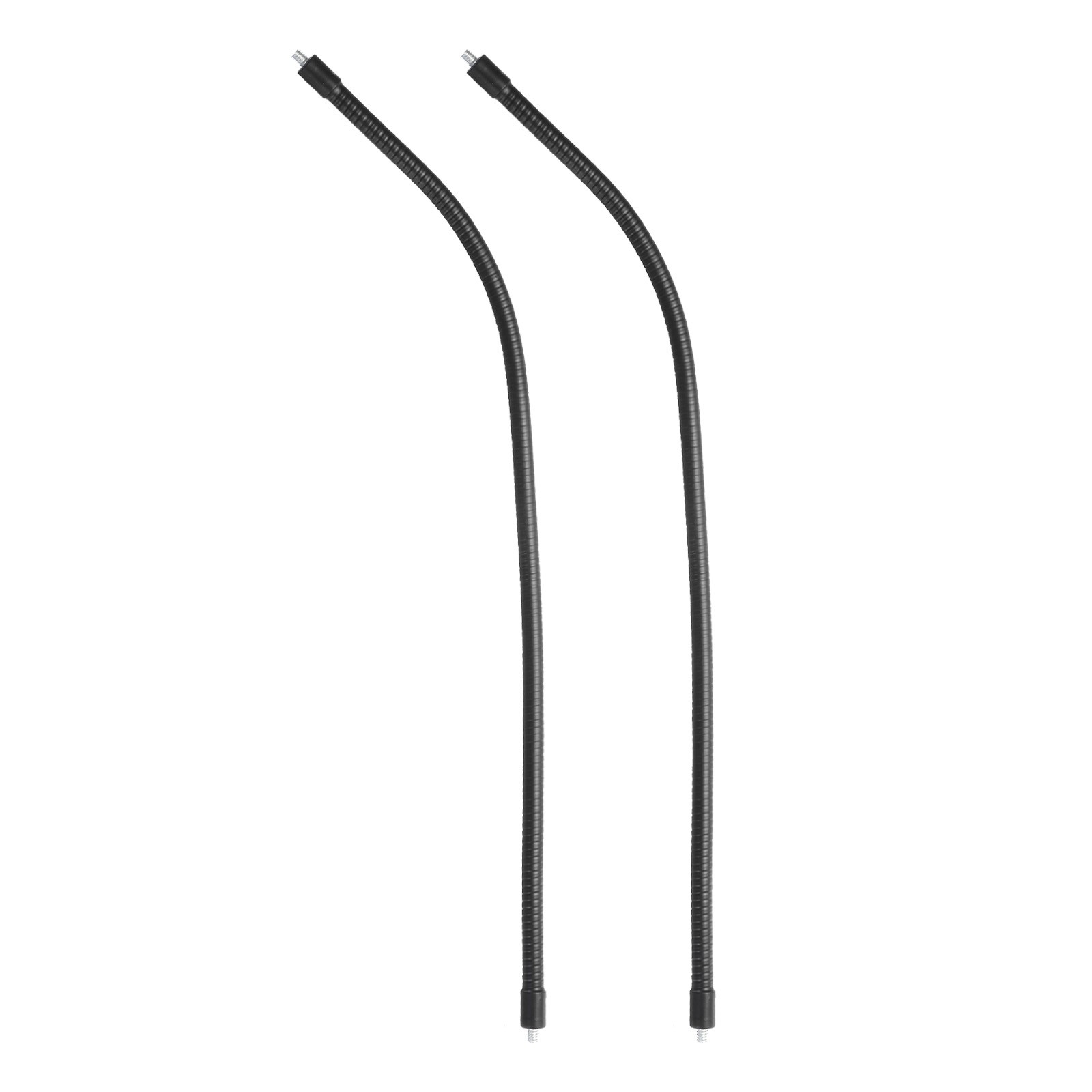 2Pcs 20" Gooseneck 1/4"-20 Male to Male Thread Flexible Tube Extension Black
