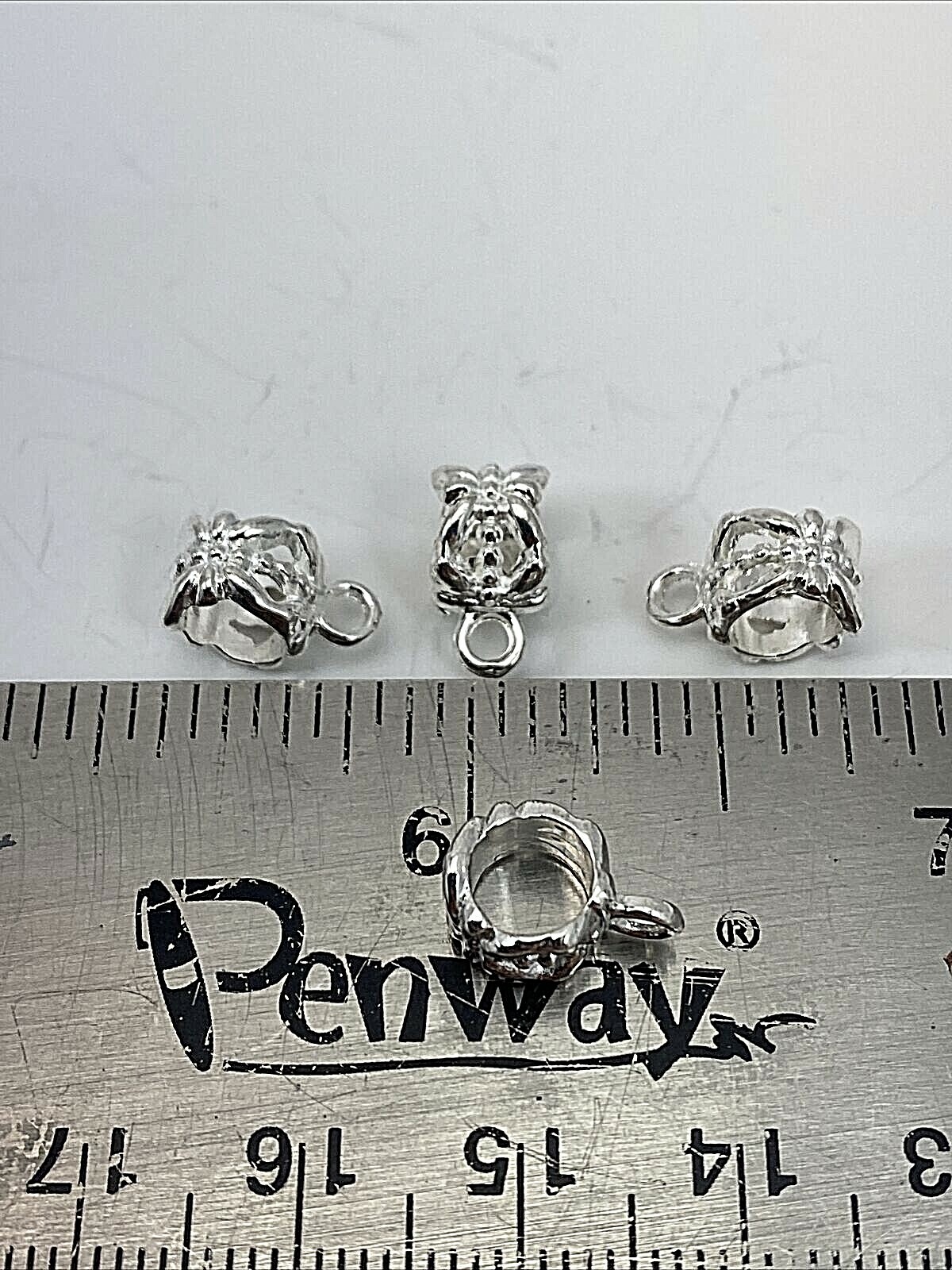 100~ Silver Bails Connectors for Charms/Pendants/Beads #8 Box 101