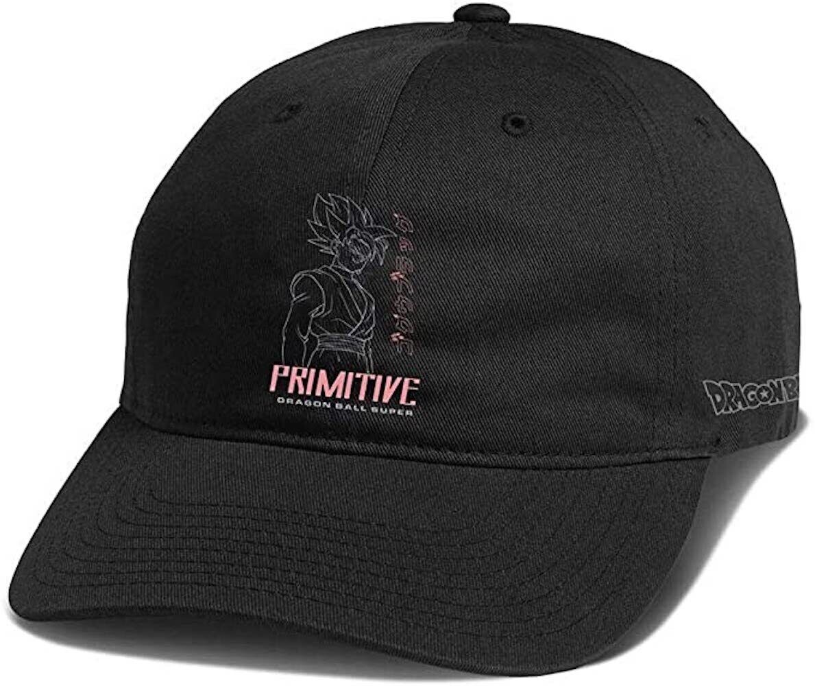 New Primitive x Dragon Ball Z SSR Goku Black Rose Strapback Hat Black RHTPRM-22