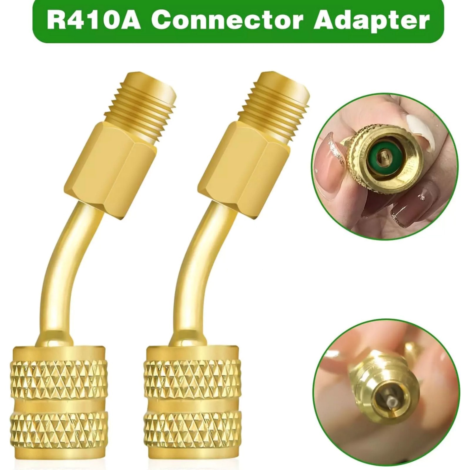 R410A Safe Adapter Kit Mini Split Adapter 5/16 To 1/4 Coupler Brass+Rubber