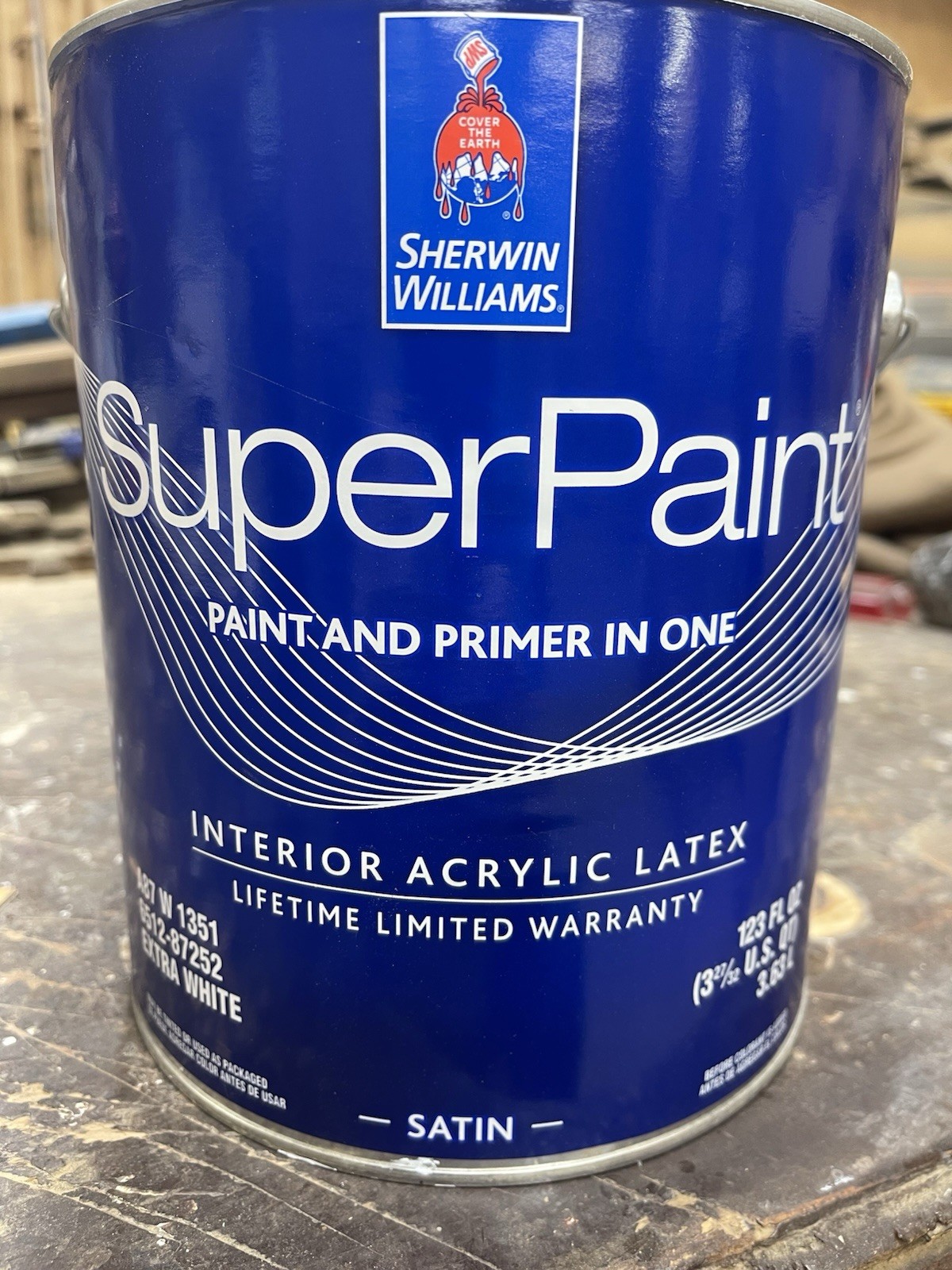 1 Gallon Sherwin Williams SuperPaint Interior Satin Light Gray