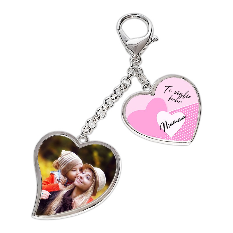 Custom Metal Keychain Hearts Pendant