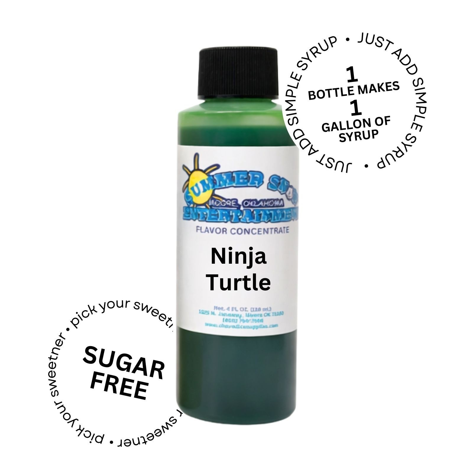 NINJA TURTLE MIX SNOW CONE/SHAVED ICE FLAVOR CONCENTRATE MAKES 1 GALLON