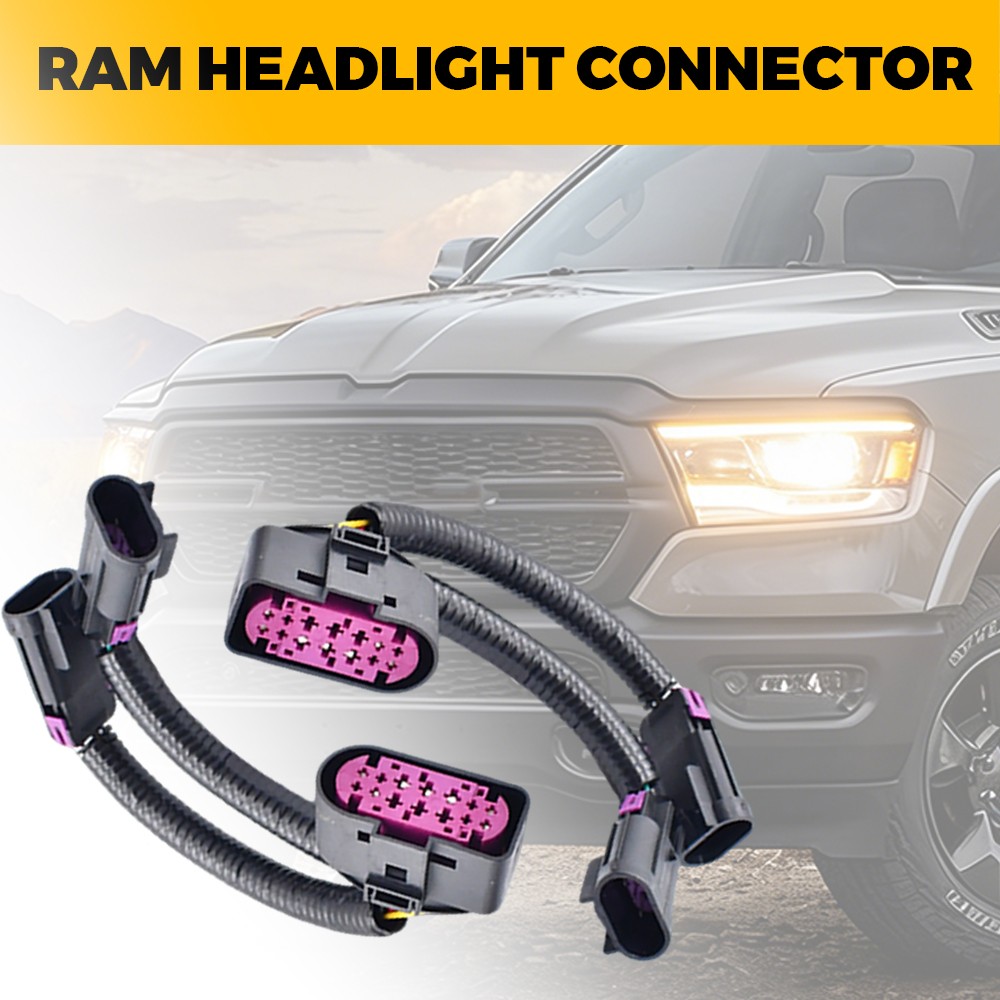 2X For 2009-18 Dodge Ram Conversion Harness Quad Housing To Projector Headlight