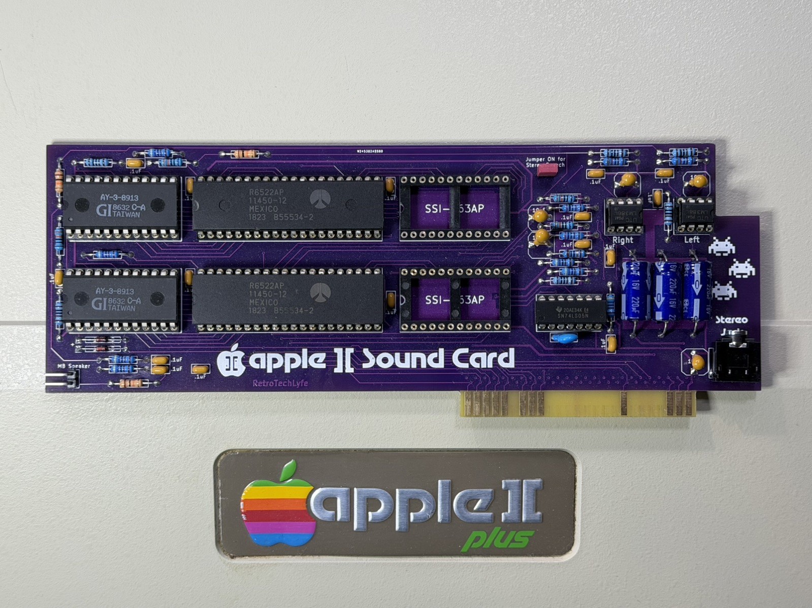 Fully Assembled Mockingboard Sound Card for Apple II, IIe, and IIgs Sound Card