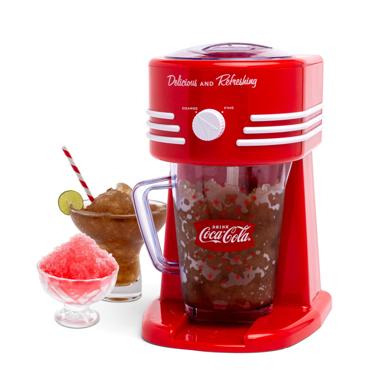 Nostalgia Coca-Cola Frozen Drink Maker and Margarita Machine 40 Ounce, Red