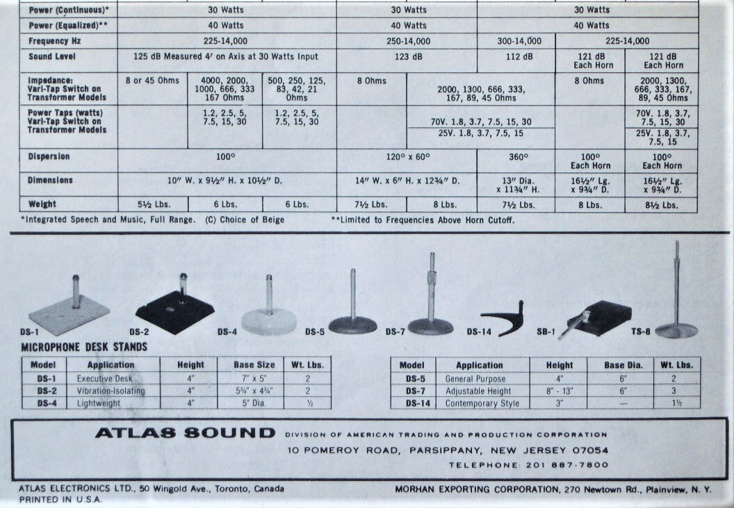 Vintage 1970's Atlas DS-2 microphone desk stand old DS-5 DS-7 DS-10 Shure # 8