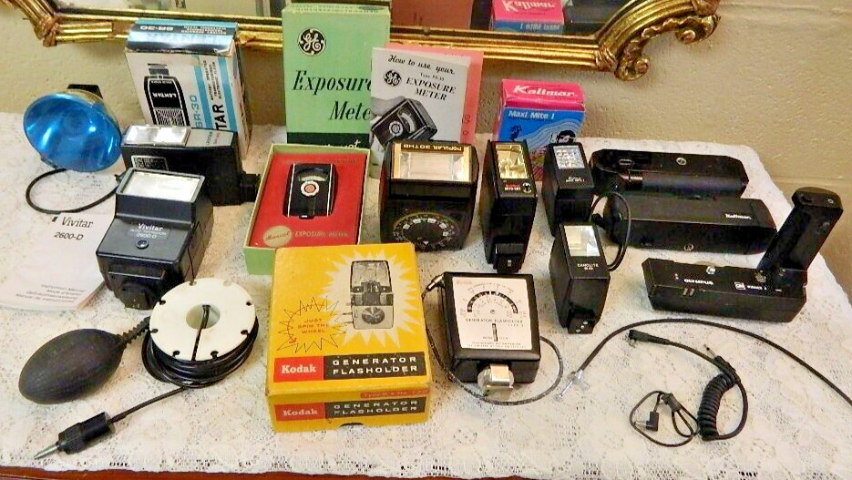 Vintage Large Job Lot Photography Vintage Flash Lens Winders Accessories & More
