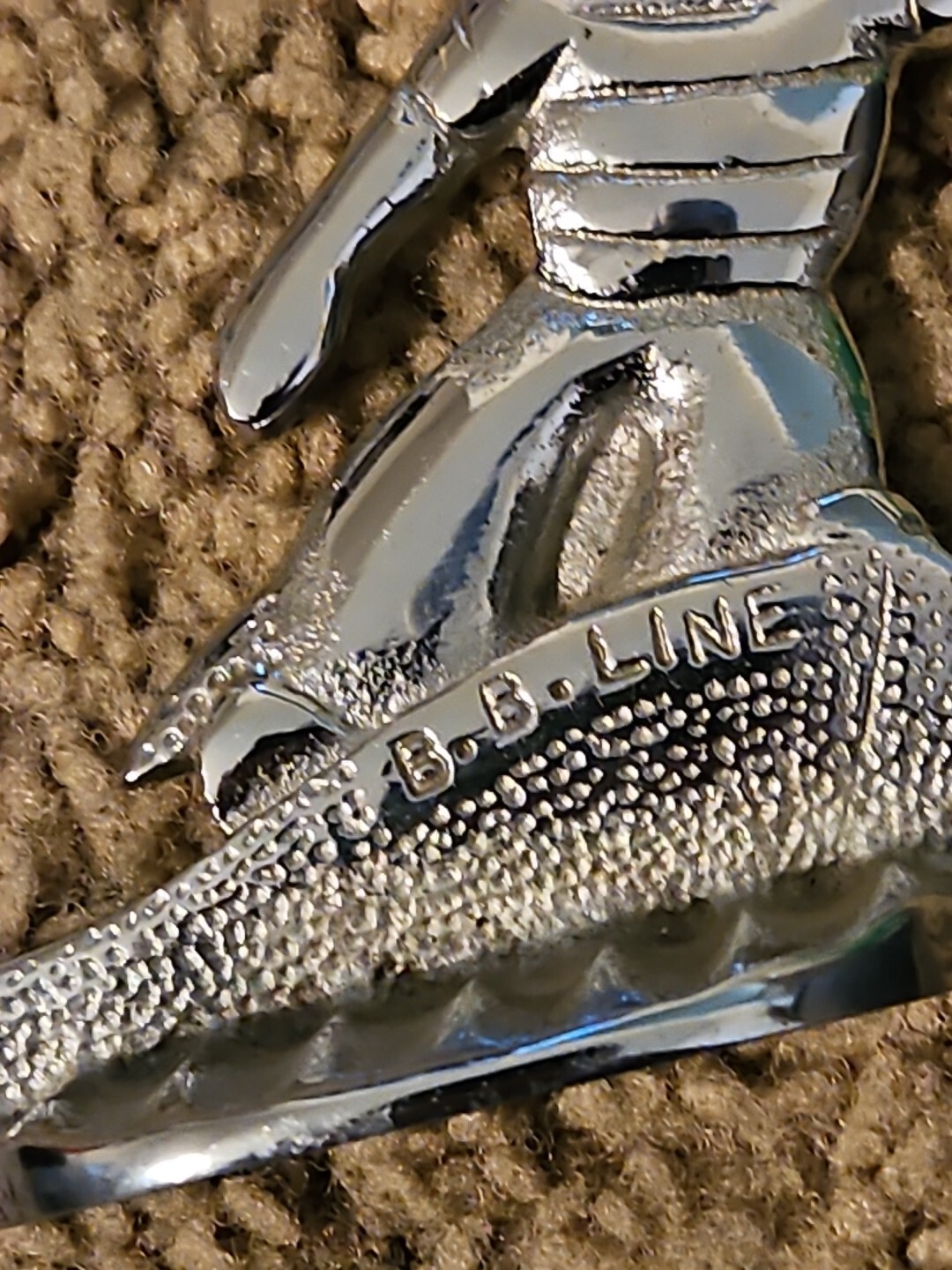 BB LINE HOOD BOAT ORNAMENT VINTAGE CHROME Original.