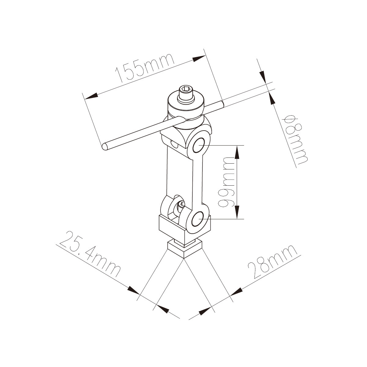 UNIVERSAL 5 AXIS WORK STOP WITH 5/8" T-NUT (3900-2117)