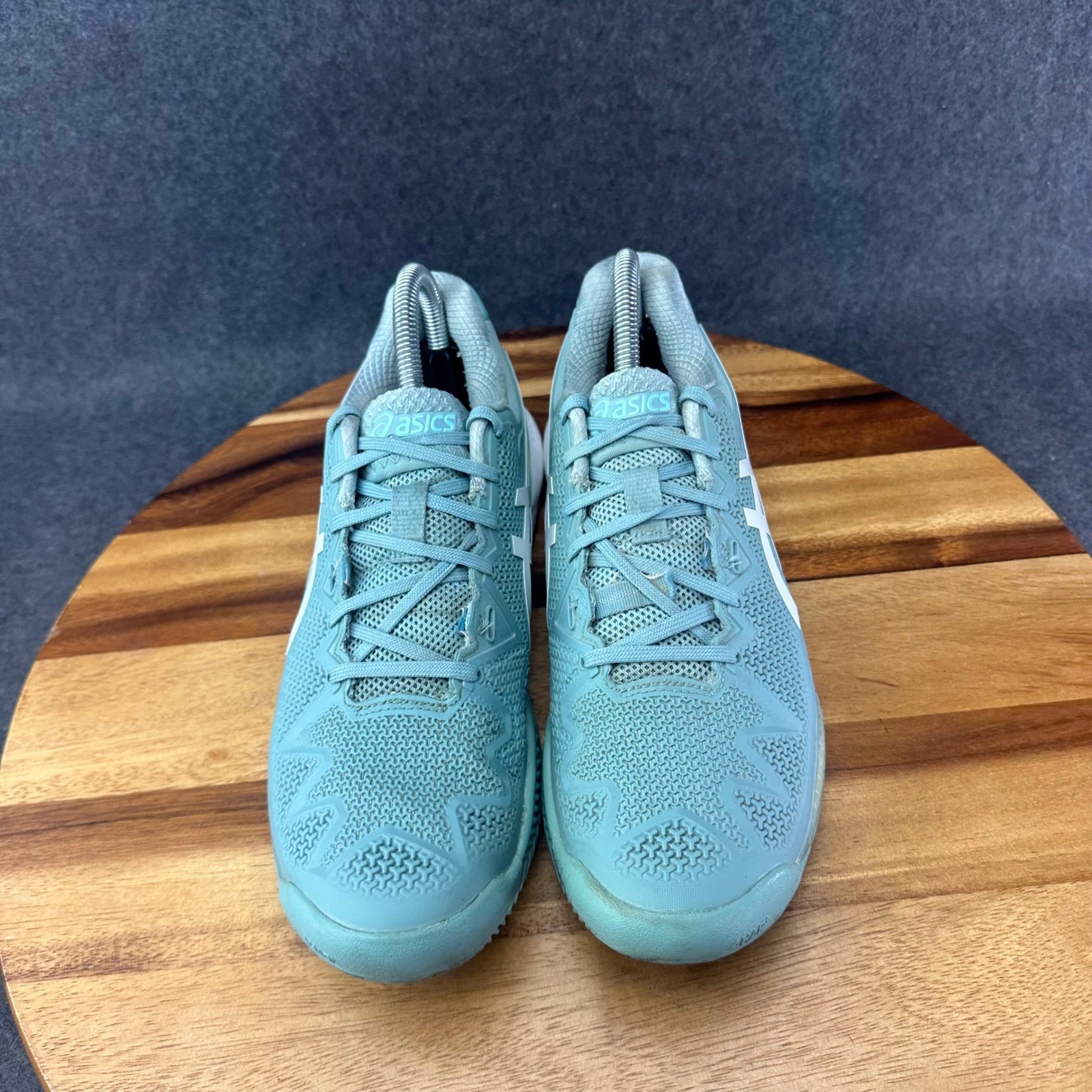Asics Gel-Resolution 8 Clay Womens Tennis Shoes Green 1042A072 Sneakers Sz 8.5
