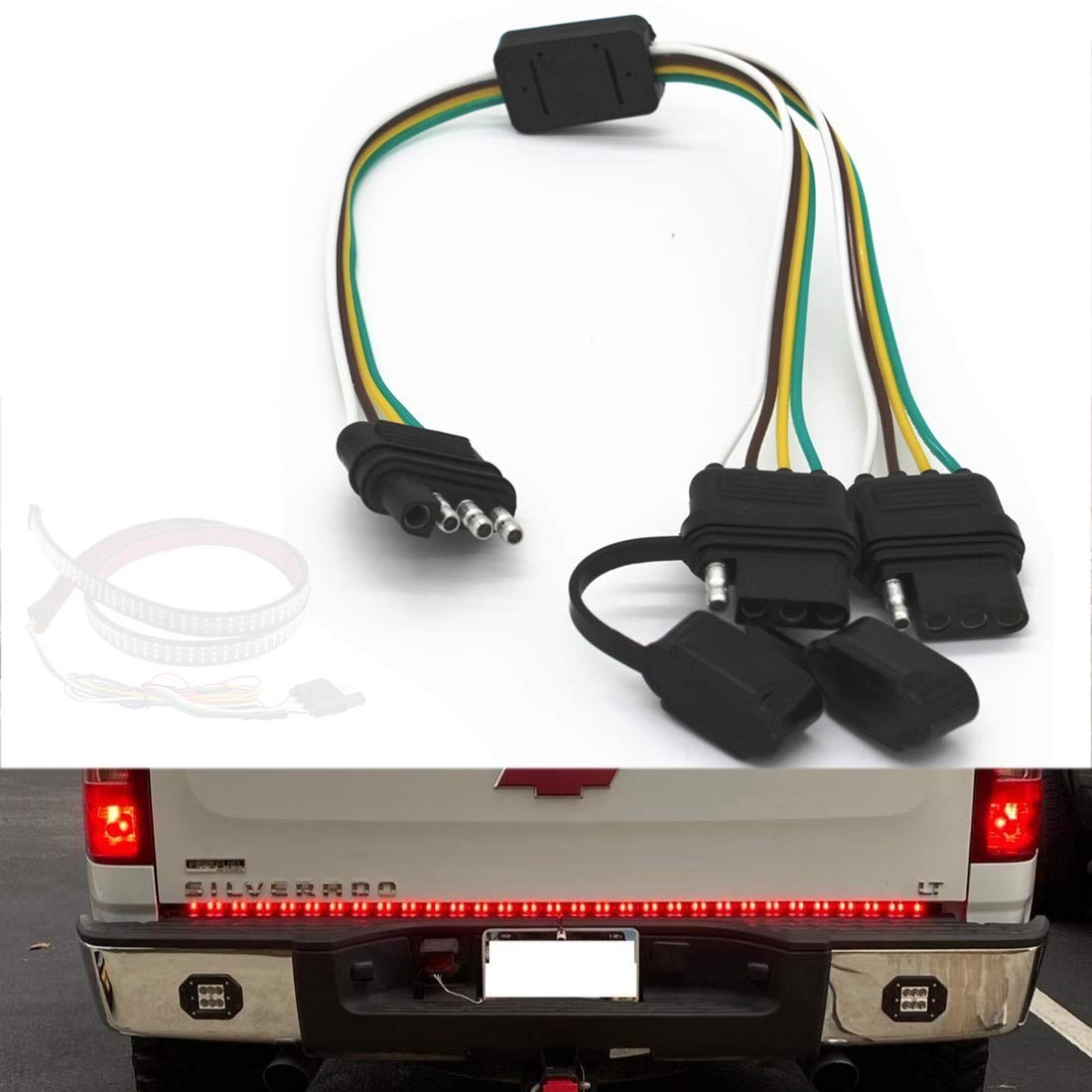 Heavy-Duty 4-Way Y-Splitter Connector for Multi-Light Trailer Applications