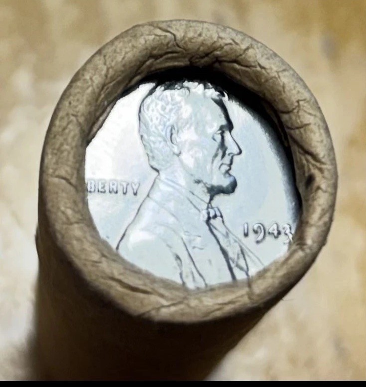 1943 Lincoln Wheat Cent Steel Penny Single BU from Original Bank Roll
