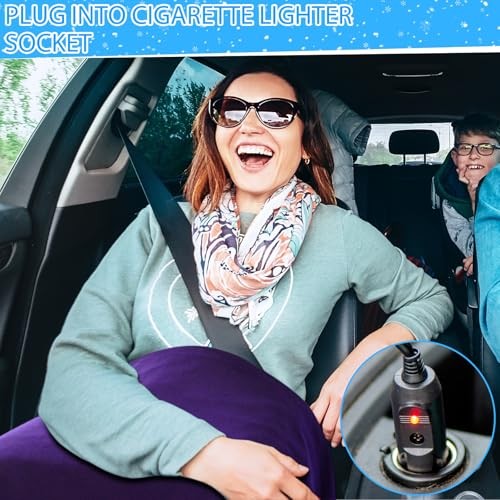 Pack Heated Car Blanket,1Volt 3 Heating Levels 60" X 43" Electric 2 Purple