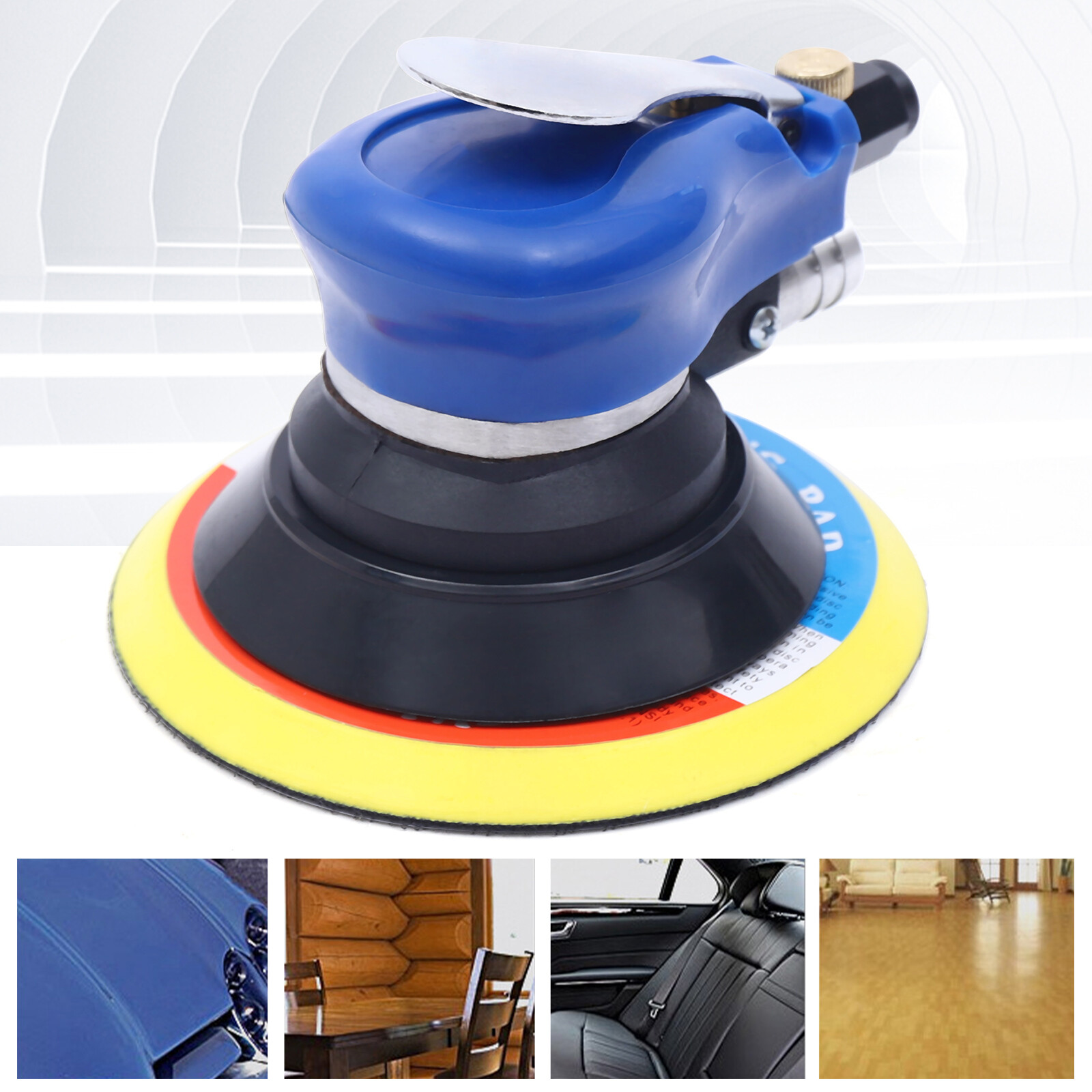 6INCH Air Palm Orbital Sander Random Hand Sanding Pneumatic Round 10000 RPM BEST