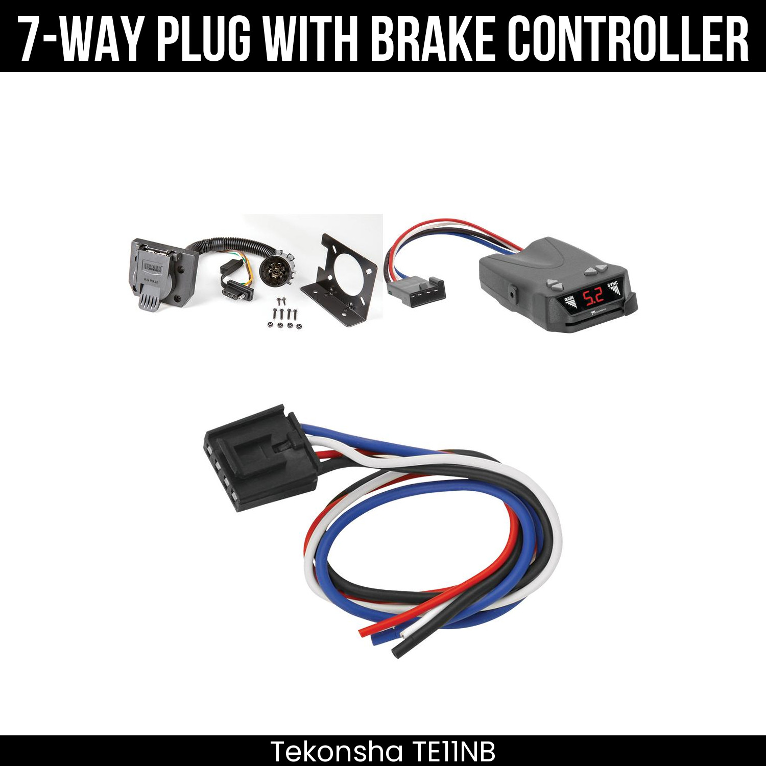 Tekonsha 7-Way Wire Brake Control For 18-23 Traverse 24-25 Limited 18-25 Enclave