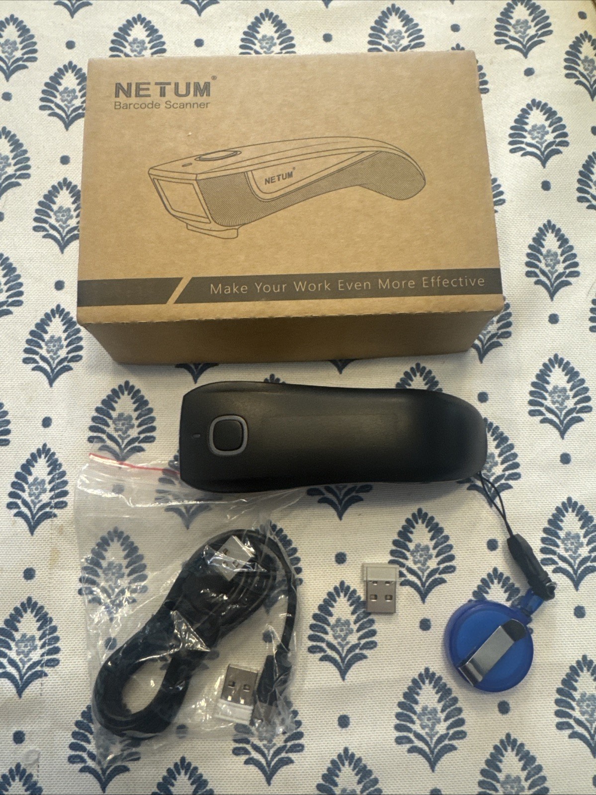 NIB NETUM C750 Bluetooth Portable2.4G Wireless QR Bar Code Reader, Yellow