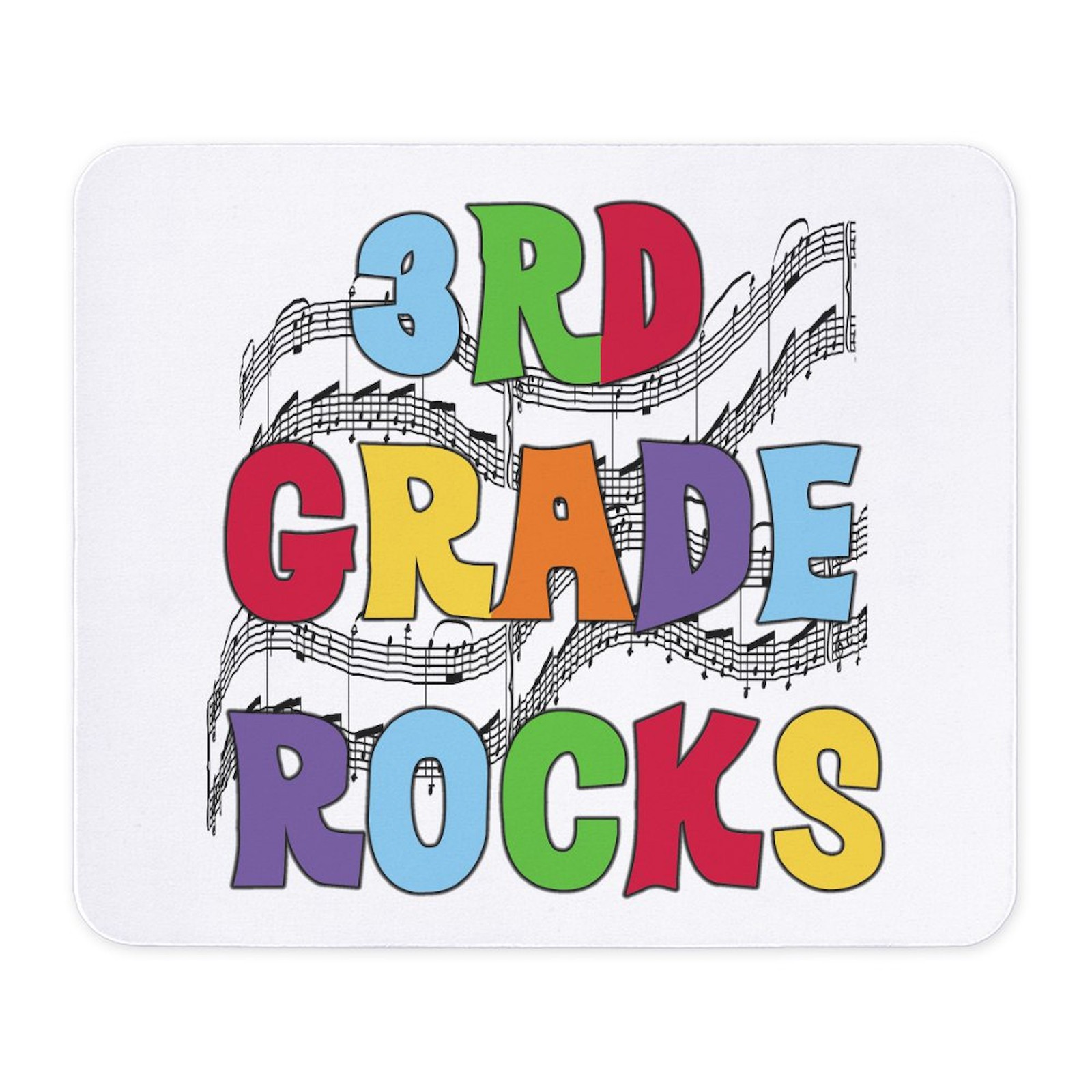 CafePress Bright Colors 3Rd Grade Mousepad  (112633107)