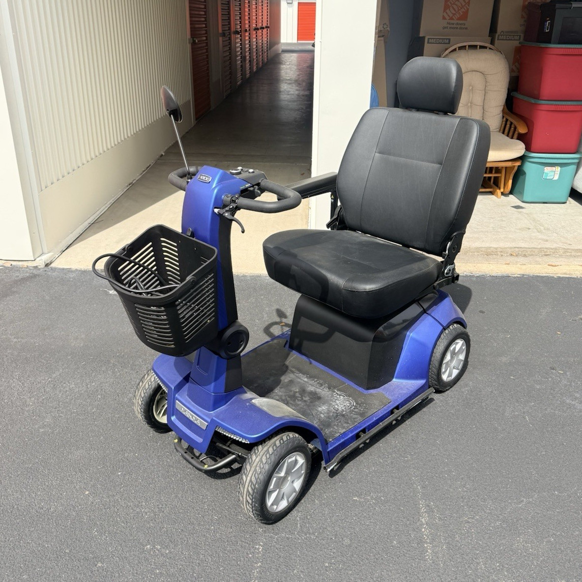 Pride Maxima 4-Wheeled Electric Mobility Scooter Blue with Storage Compartment