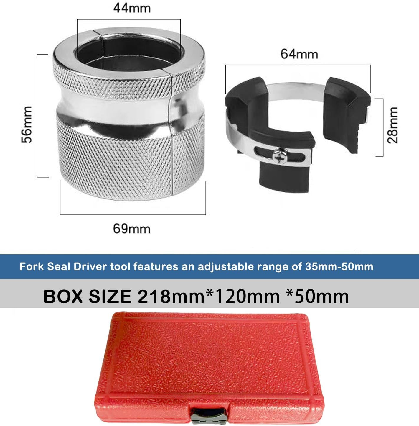 Universal Adjustable Motorcycle Fork Seal Driver Tool (39Mm-50Mm), Split Design