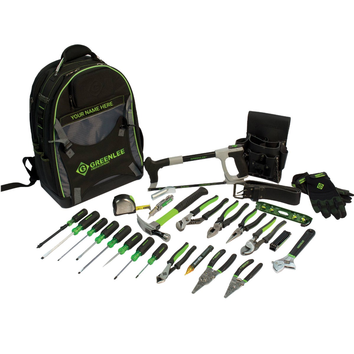 Greenlee 0159-28BKPK 28 Piece Backpack Tool Kit with Pliers & Screwdrivers