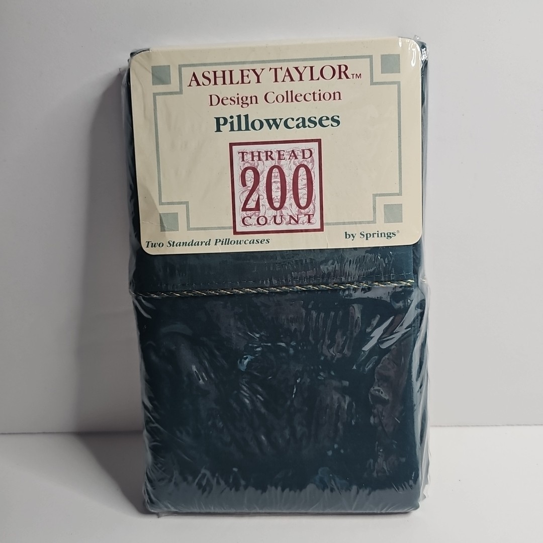 Ashley Taylor STANDARD Pillowcase Set 2 Piece Evergreen 200 Thread Count Green