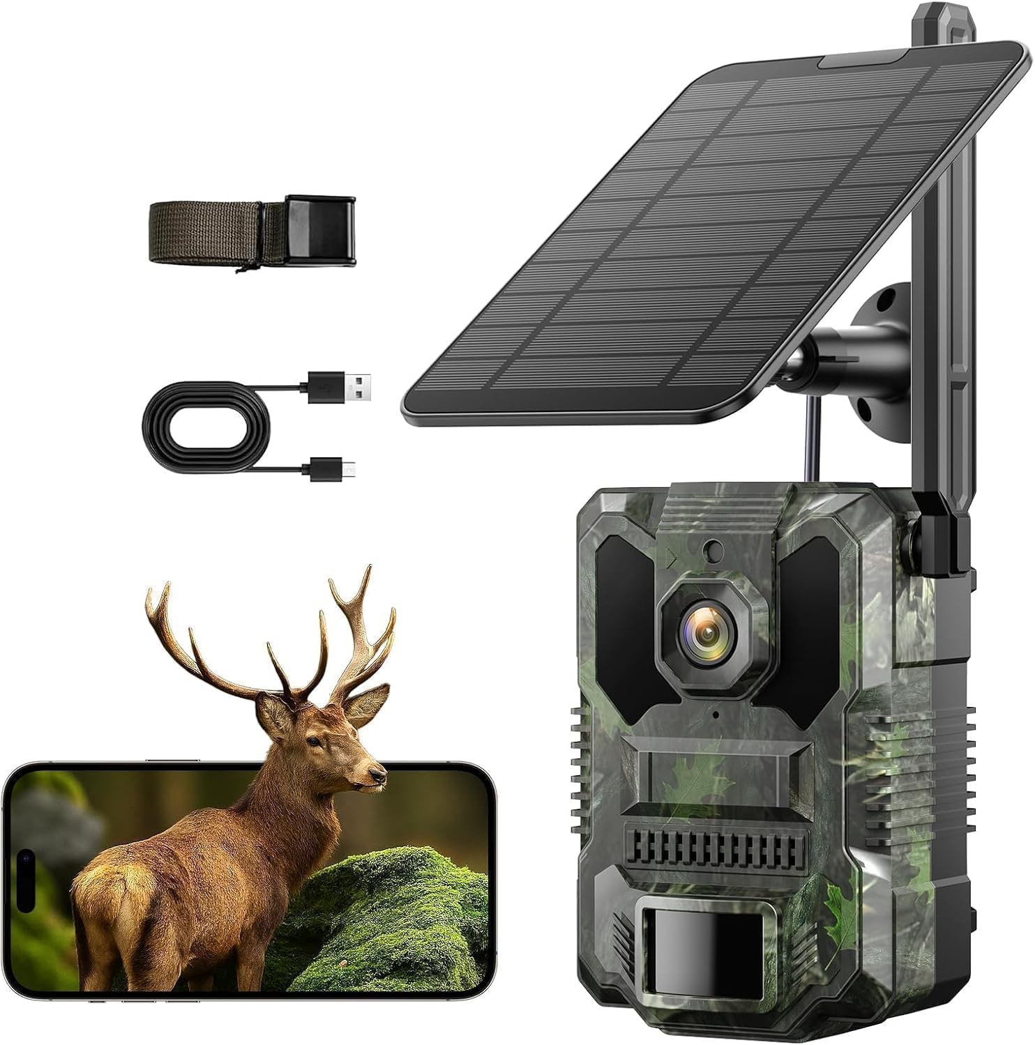 Solar Trail Camera 4G LTE Cellular Security Camera with SIM Card Live Streaming✅