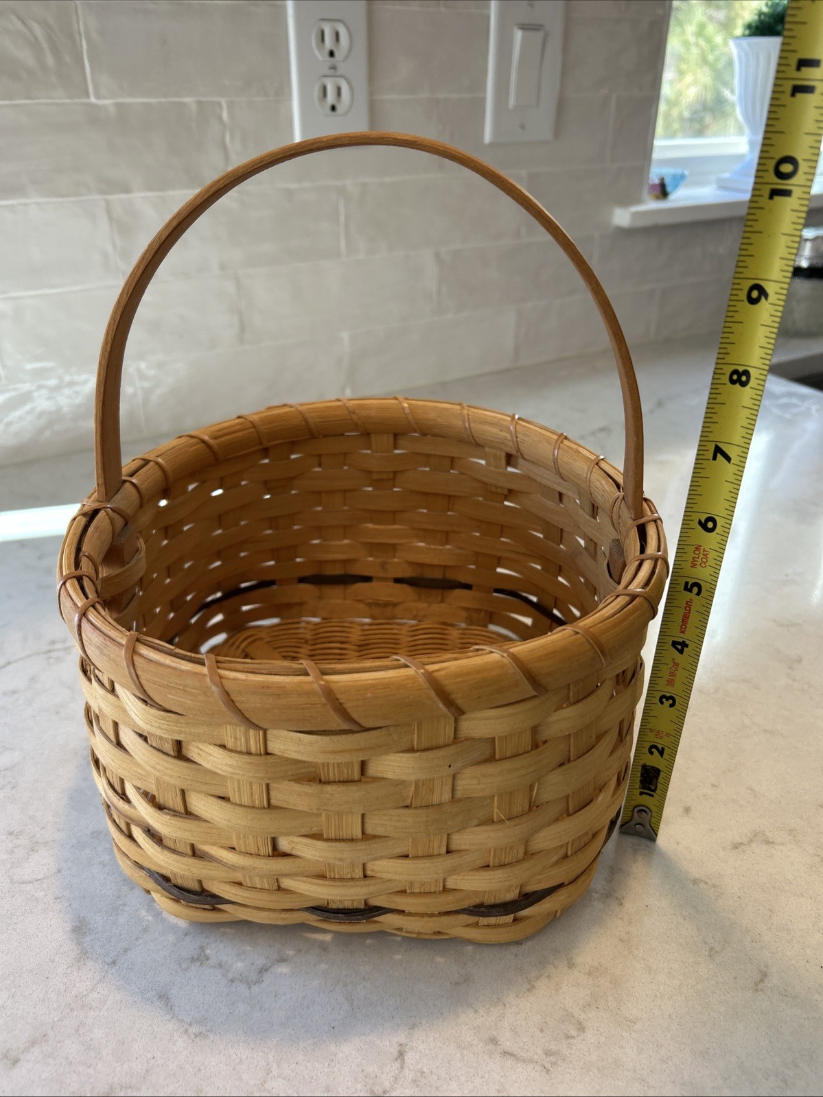 Handmade Artist Signed Woven Basket 8”-9” Square