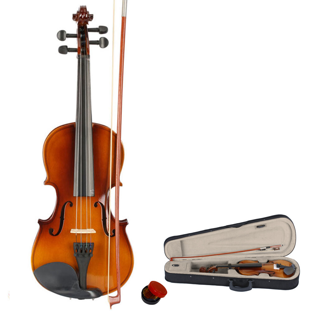 New 3/4 Acoustic Violin with Case Bow Rosin for Kid Ages 9-11 Natural Color