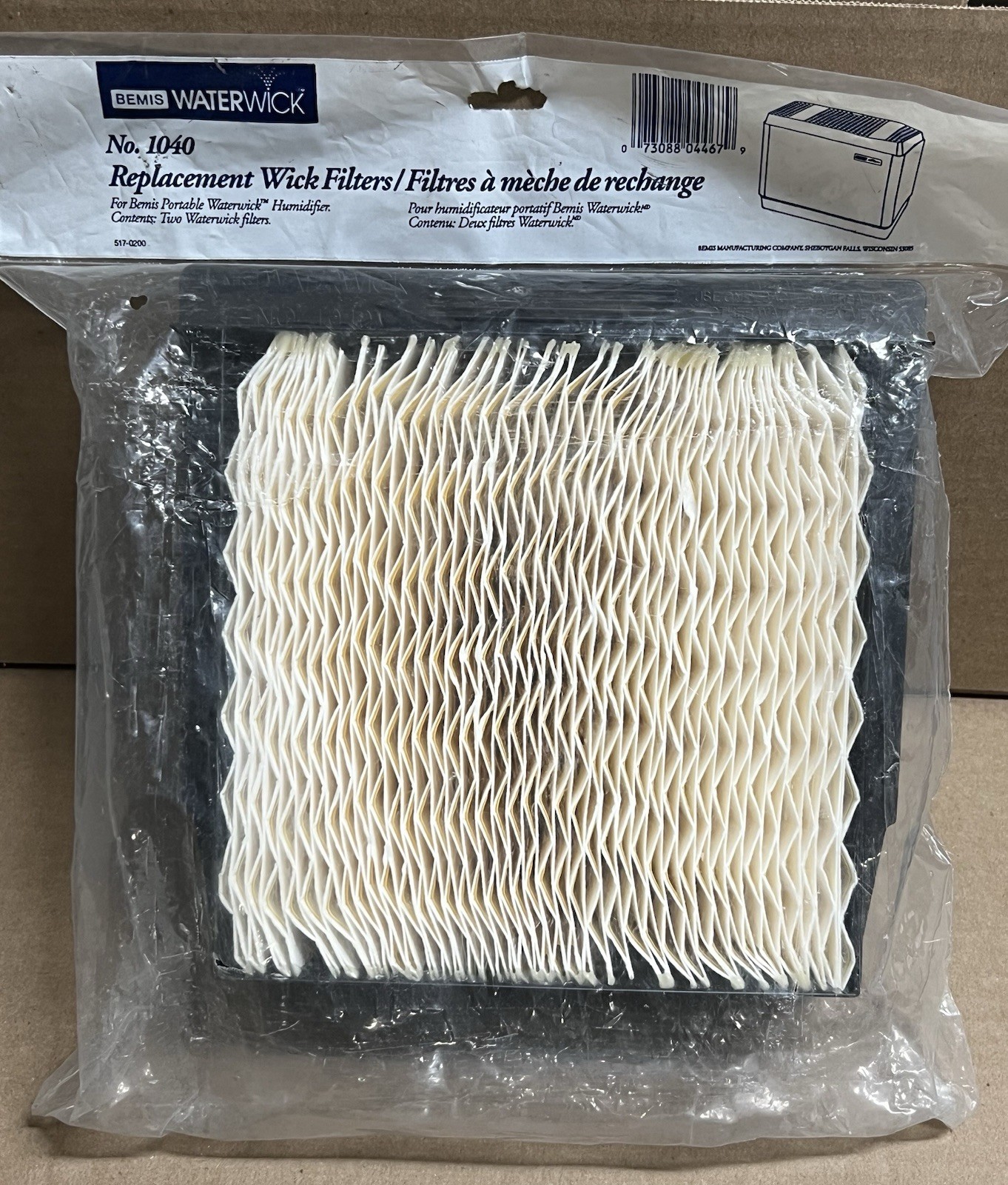 Genuine Bemis Waterwick 1040 Humidifier Filter Portable ( 2-Pack ) Nos